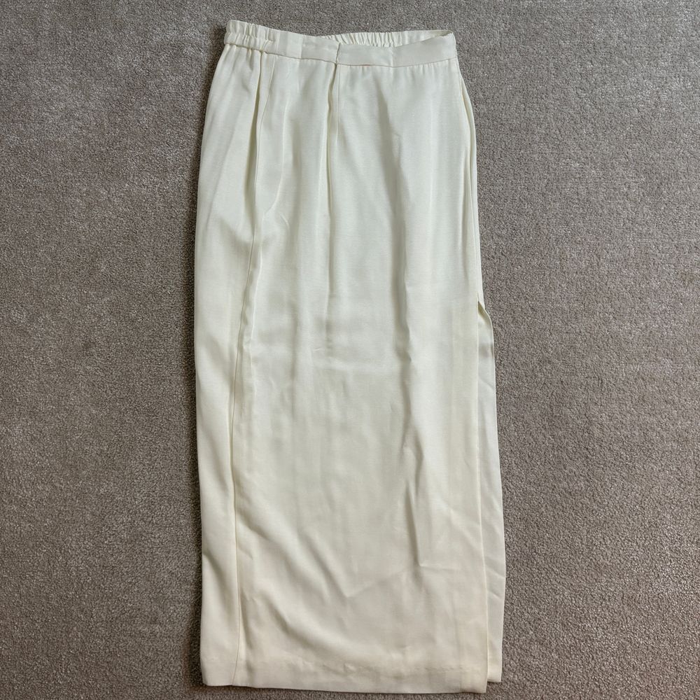 Michael Marcella Ltd Vintage beige Midi elastic waist Skirt High‎ Rise Size 16